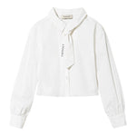 TWINSET camicia tinta unita con cravatta Bianco per Bambina 242GJ2130 BIANCO TWINSET 