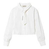TWINSET camicia tinta unita con cravatta Bianco per Bambina 242GJ2130 BIANCO TWINSET 