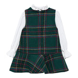 ABEL & LULA abito tinta unita con finta camicia e fantasia Verde per Bambina 5511X VERDE ABEL & LULA 