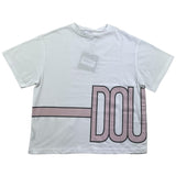 Dondup Einfarbiges T-Shirt mit Rundhalsausschnitt und Kontrastdruck in Weiß für Mädchen