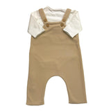 TEDDY E MINOU completo bicolore 2pz salopette-shirts Bianco/beige per Neonato I23TU014M0130 BIANCO/BEIGE TEDDY E MINOU 