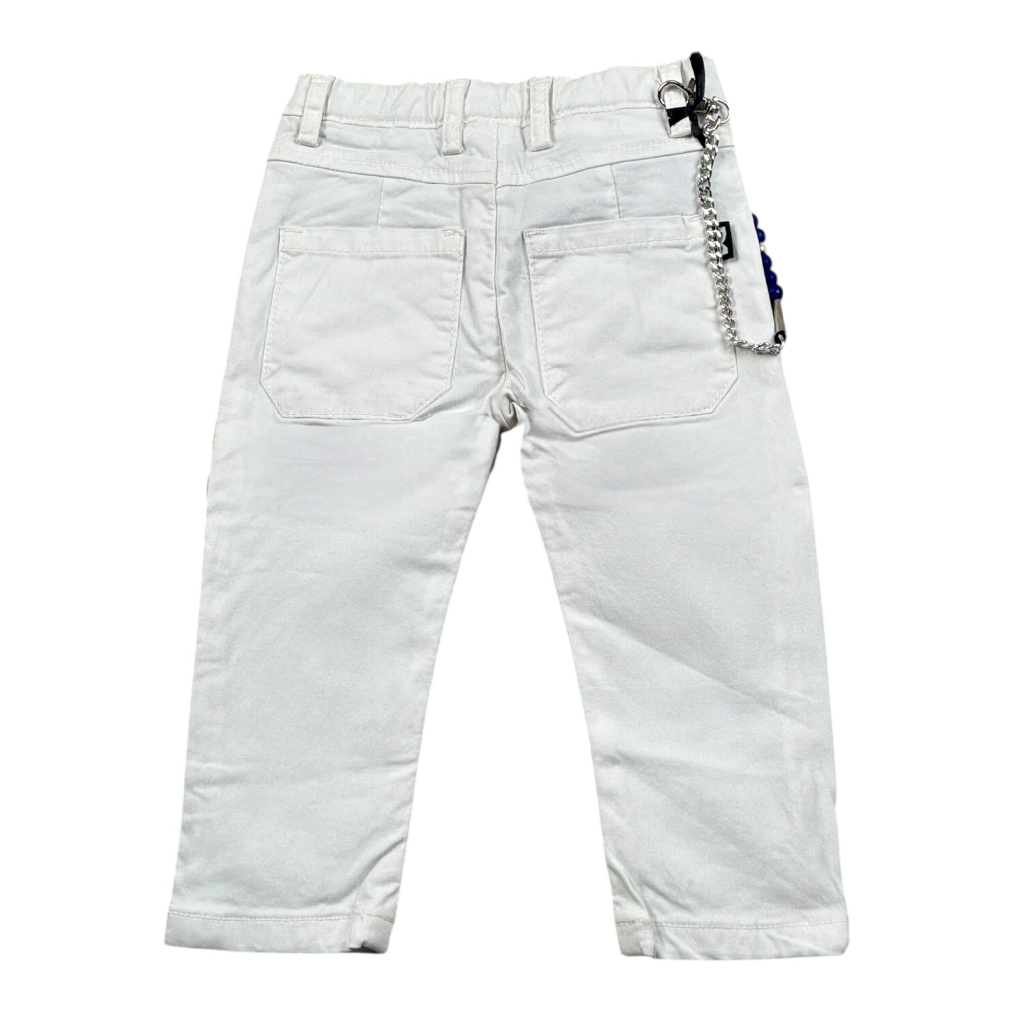 Daniele Alessandrini Pantalone tinta unita con Girovita Regolabile Bianco per Neonato 1295P0869 BIANCO DANIELE ALESSANDRINI 