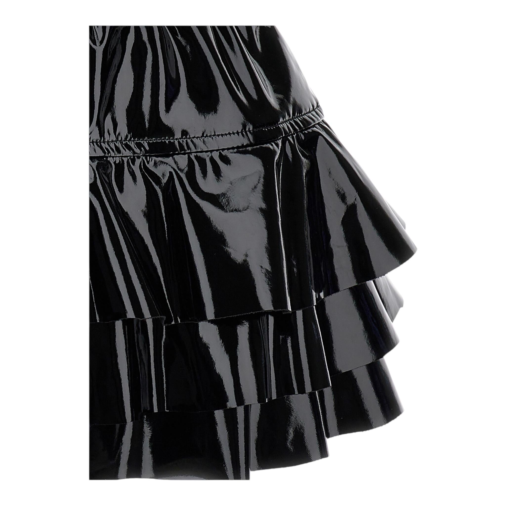 Monnalisa Gonna Tinta Unita In Ecopelle per Neonata 19D704N NERO MONNALISA 