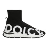 Dolce &amp; Gabbana Sneakers im einfarbigen Sockenstil mit schwarzem Logo-Print für Jungen