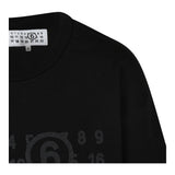 MAISON MARGIELA felpa girocollo tinta unita con stampa Nero per Bambino M60681X NERO MAISON MARGIELA 