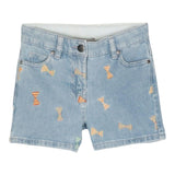 Stella Mccartney Schlichte Jeansshorts mit Applikationen und verstellbarer Taille Hellblau für Mädchen