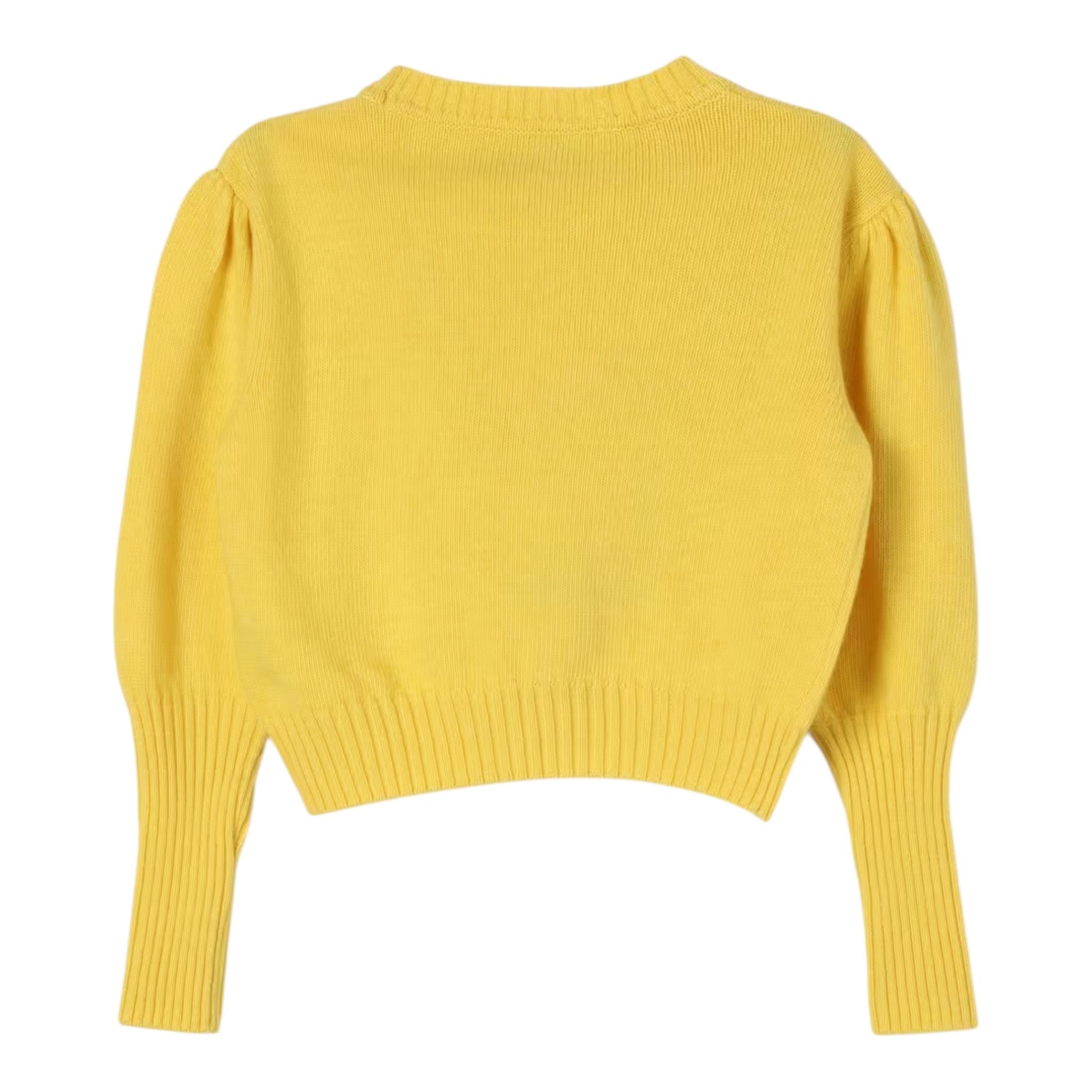 PHILOSOPHY maglia girocollo tinta unita con ricamo in contrasto Giallo per Bambina PFMA033 GIALLO PHILOSOPHY 