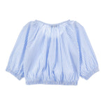 Philosophy Camicia Tinta Unita con Fantasia A Righe per Bambina I1E307 AZZURRO PHILOSOPHY 