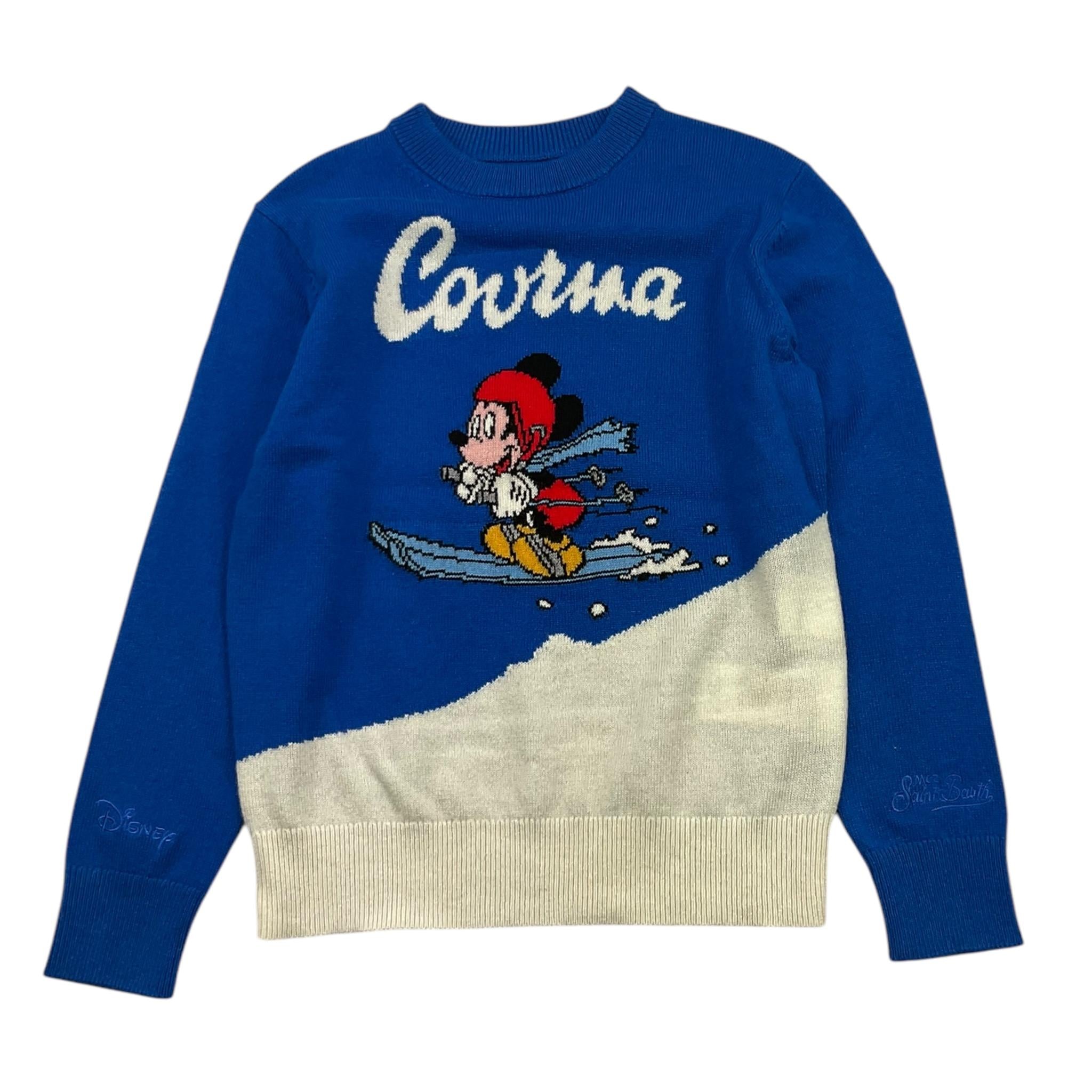 SAINT BARTH maglia girocollo tinta unita con stampa Blu per Bambino DOU00006 BLU SAINT BARTH 