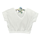 Please T-Shirt tinta unita con Elastico Bianco per Bambina MBC4030G72X BIANCO PLEASE 