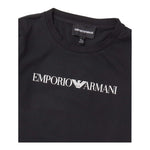 Emporio Armani T-Shirt Girocollo Tinta Unita con Stemma Logo per Bambino EB0004211 NERO EMPORIO ARMANI 