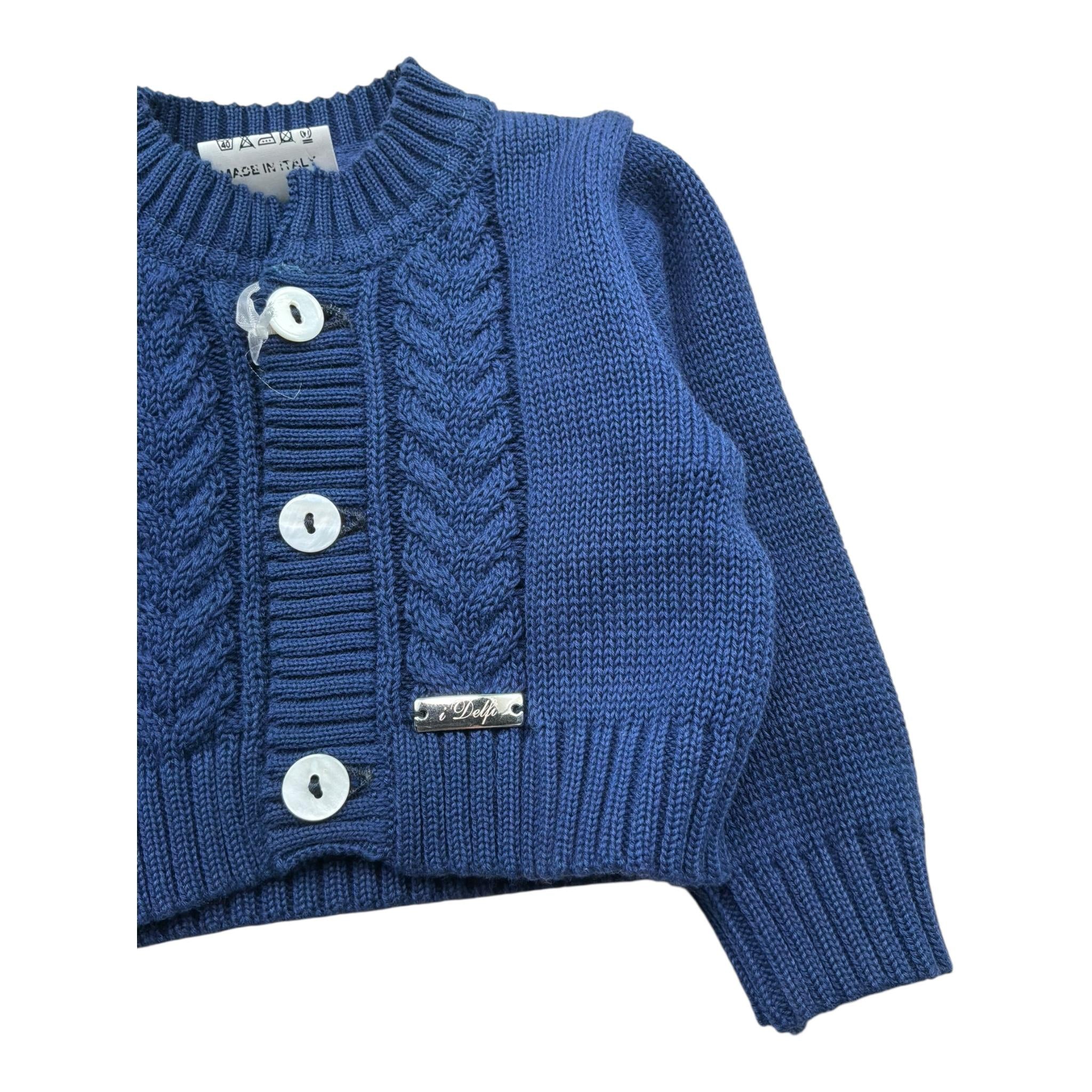 I Delfi Cardigan Tinta Unita per Neonato 25P5401 BLU I DELFI 