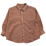 Paolo Pecora Langarmhemd Solid Earth Color für Jungen