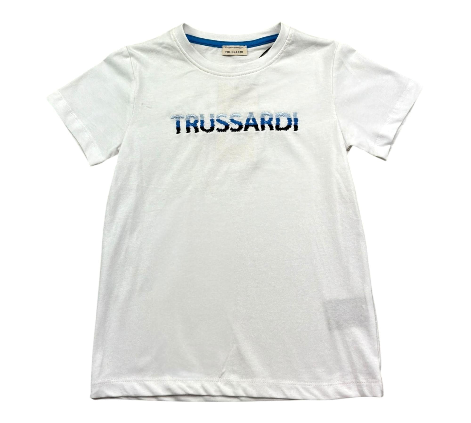Trussardi T-Shirt Girocollo Tintta Unita con Stampa per Bambino TBP26073TS BIANCO TRUSSARDI 