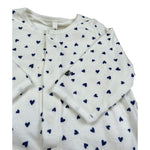 Petit Bateau Tutina Manica Lunga Tinta Uita con Stampe Cuori Panna per Neonato A087P PANNA PETIT BATEAU 