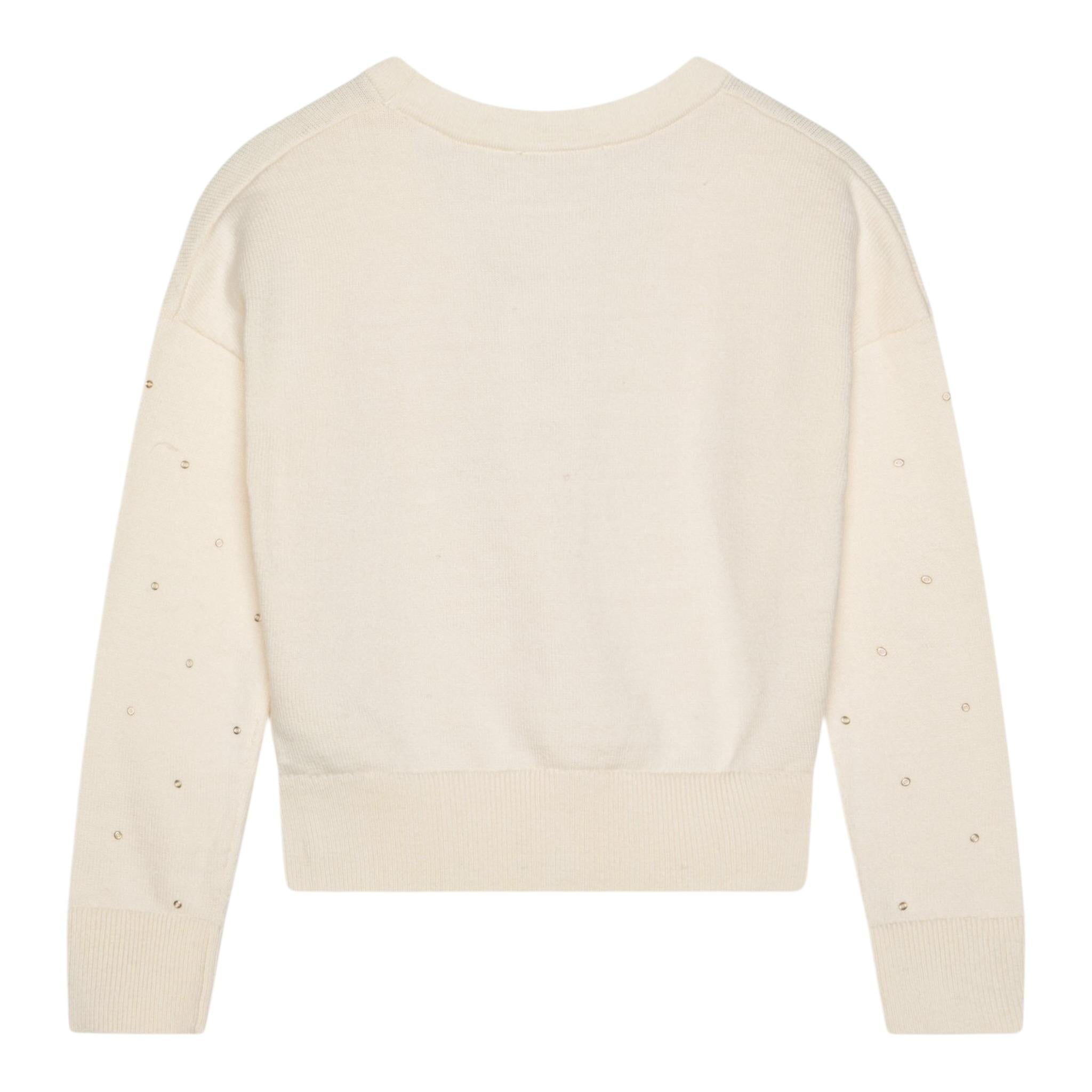 Michael Kors Cardigan Tinta Unita con Applicazioni per Bambina R30280 PANNA MICHAEL KORS 