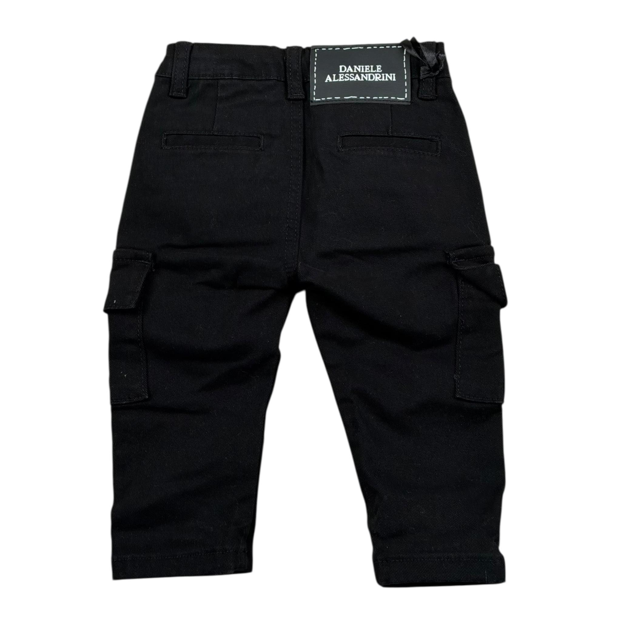 Daniele Alessandrini Pantalone Tinta Unita con Girovita Regolabile per Neonato 1291P00023 NERO DANIELE ALESSANDRINI 