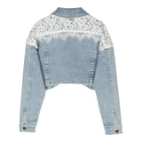 Twinset Schlichte Jeansjacke mit hellblauer Stickerei für Baby-Mädchen