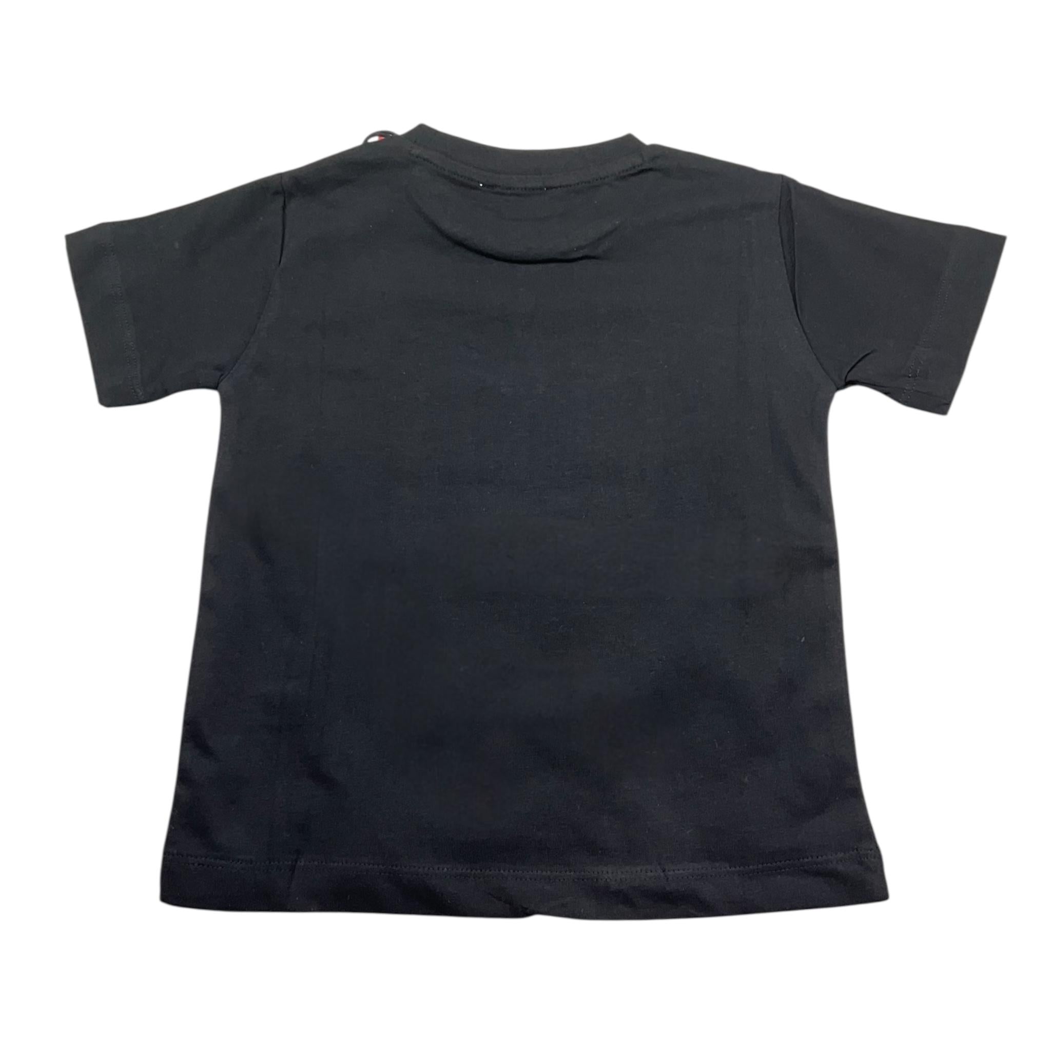 Cesare Paciotti T-Shirt Girocollo Tinta Unita con Stampa per Bambino TSP5107BJ NERO CESARE PACIOTTI 