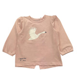 Name.It Shirt Rundhalsausschnitt Einfarbig mit rosa Aufdruck für Baby Mädchen