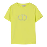 Twinset T-Shirt Girocollo Tinta Unita con Stampa per Bambina 251GJ2485JX GIALLO TWINSET 