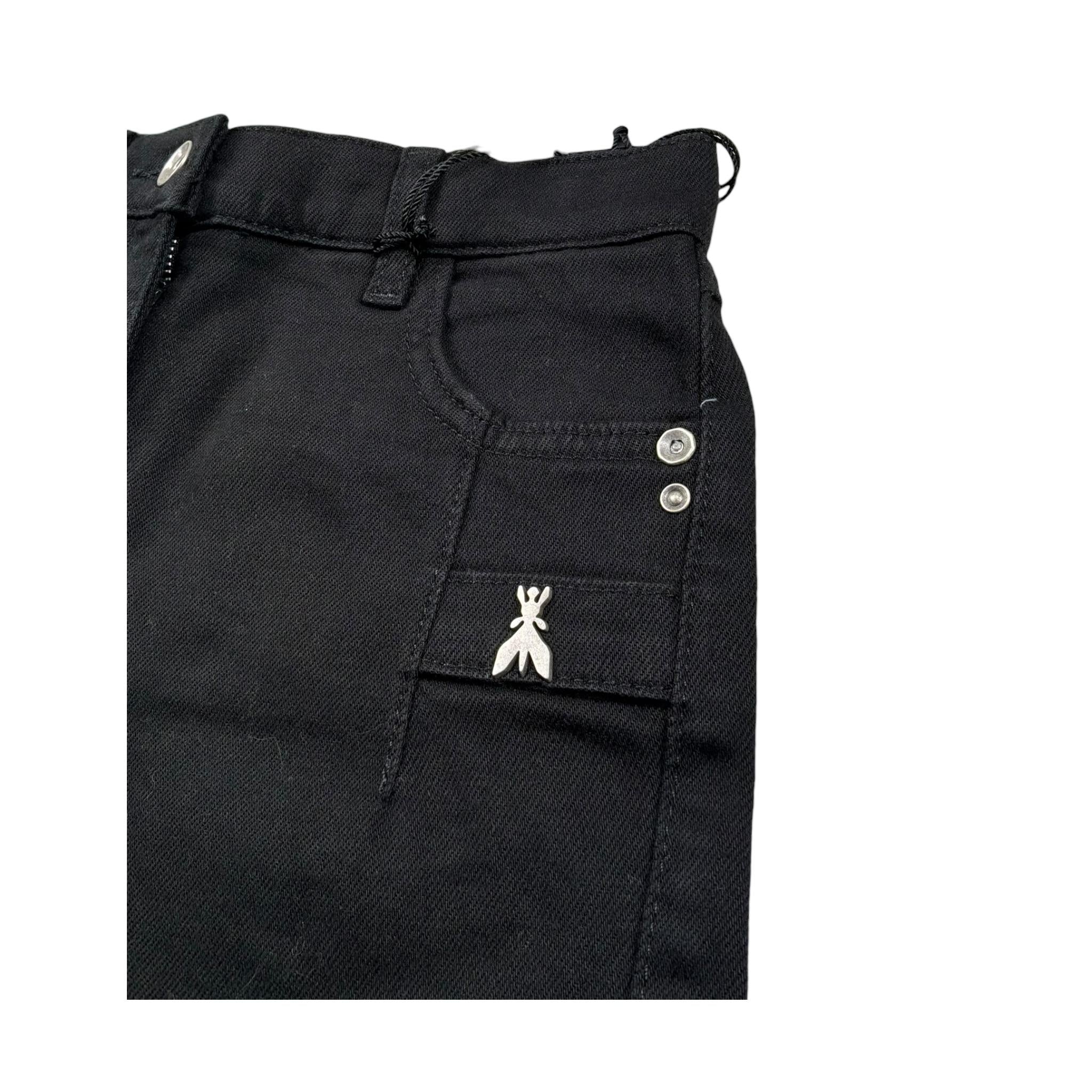 Patrizia Pepe Short In Denim Tinta Unita con Logo per Bambina 7P0377XX NERO PATRIZIA PEPE 