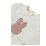 LIU JO felpa chiusa girocollo tinta unita con stampa  Panna per Neonata HF4039X PANNA LIU JO 