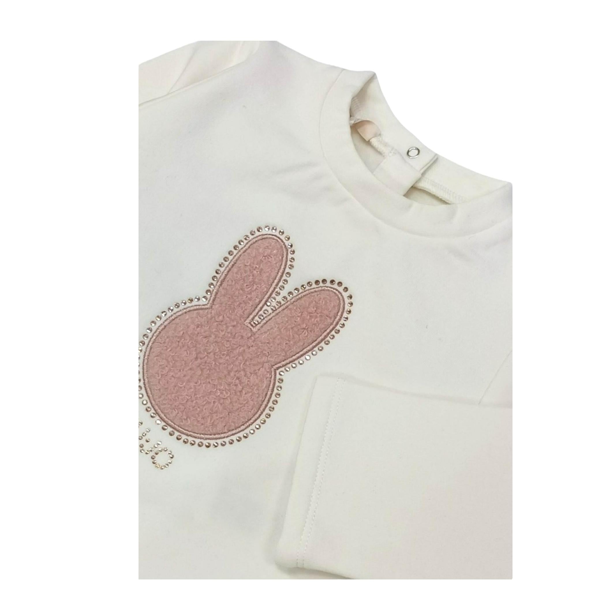 LIU JO felpa chiusa girocollo tinta unita con stampa  Panna per Neonata HF4039X PANNA LIU JO 