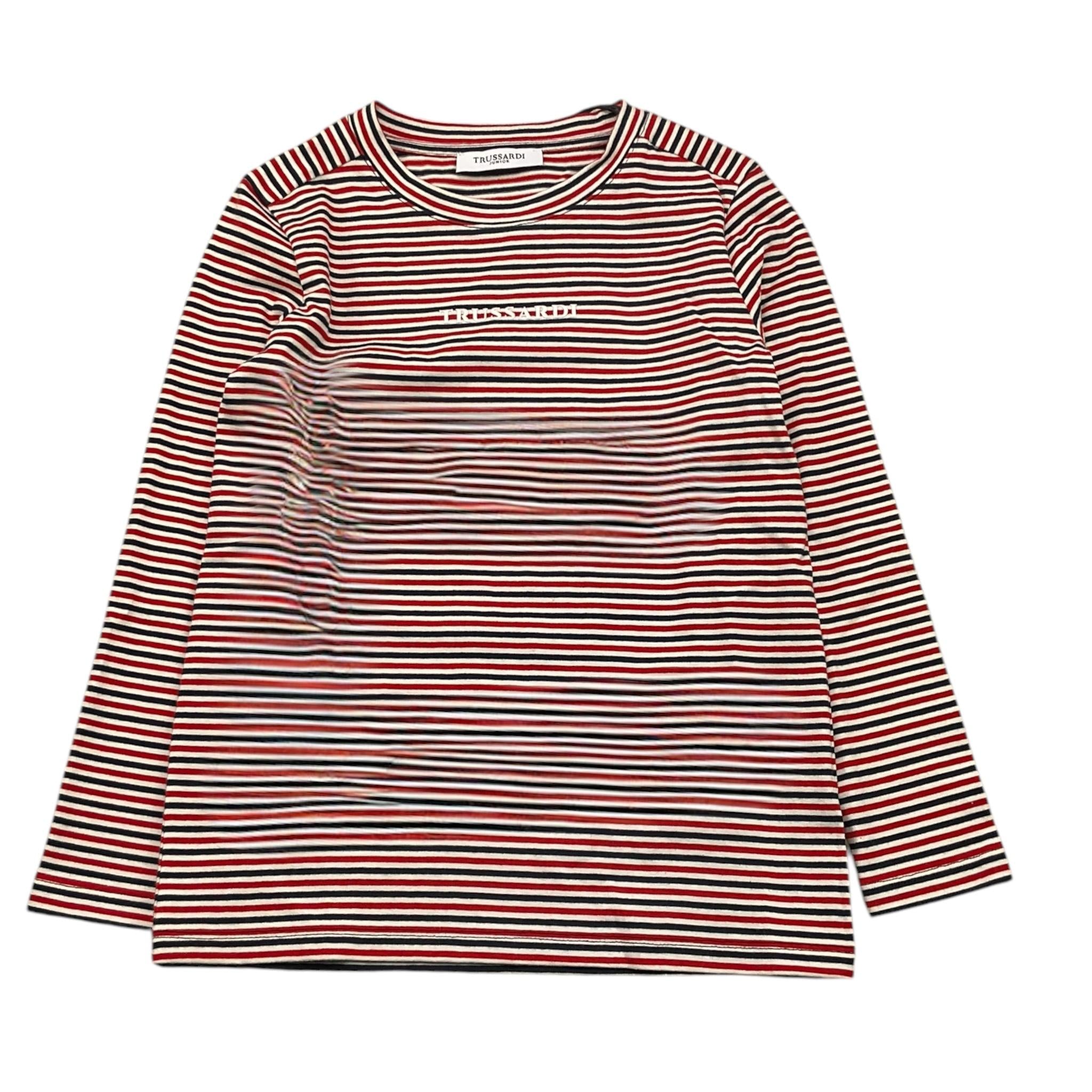 TRUSSARDI shirt tinta unita con fantasua a righe Bianco per Bambina TGA25071TS BIANCO TRUSSARDI 