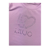 LIU JO shirt girocollo tinta unita con stampa Lilla per Bambina KF4069X LILLA LIU JO 