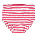 Chiara Ferragni Zweifarbiges Kleid-Coulotte-Set mit weiß/fuchsia gestreiftem Muster für Neugeborene