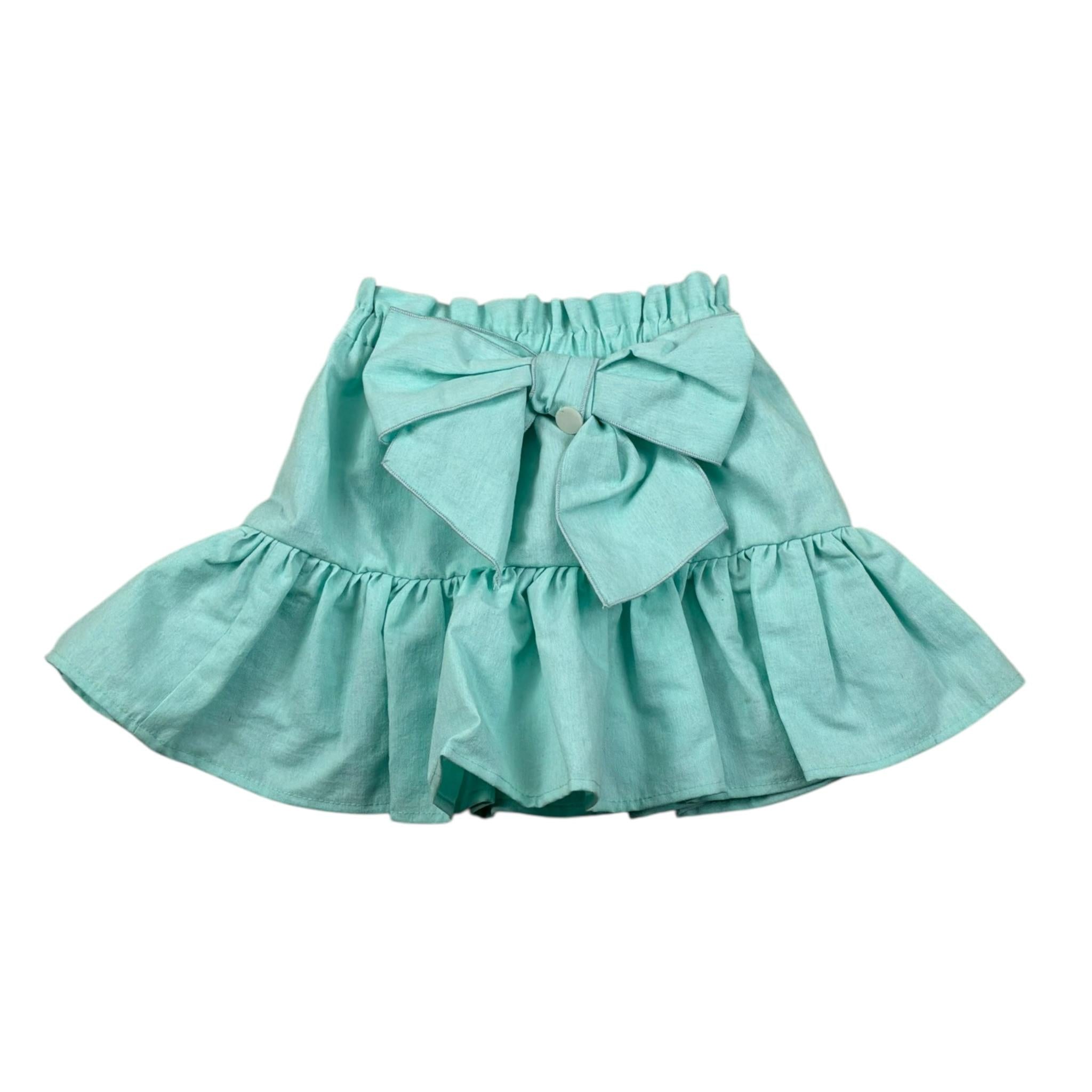 Le Bebe Gonna Tinta Unita con Elastico In Vita per Neonata LBG5832 VERDE ACQUA LE BEBE 