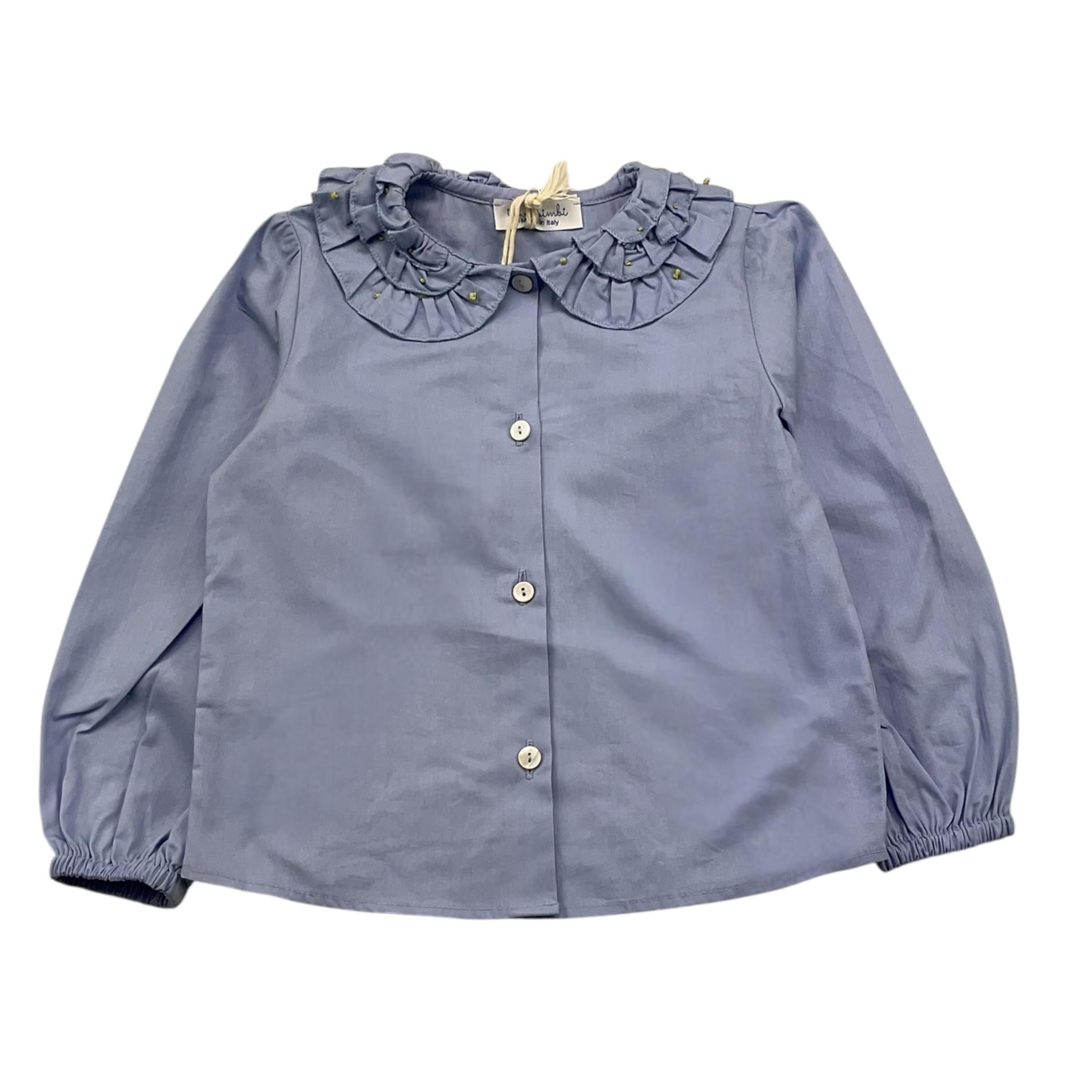 ILFAROBIMBI camicia manica lunga tinta unita con colletto Azzurro per Bambina IFB50125 AZZURRO ILFAROBIMBI 