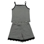 Please Completo 2 Pezzi Canotta-Short Fantasia A Righe per Bambina KB06071G71 BIANCO/NERO PLEASE 
