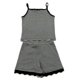 Please Completo 2 Pezzi Canotta-Short Fantasia A Righe per Bambina KB06071G71 BIANCO/NERO PLEASE 