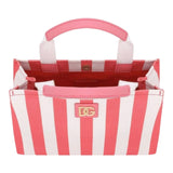 Dolce &amp; Gabbana – Tasche für Mädchen in Weiß/Rosa mit Streifenmuster
