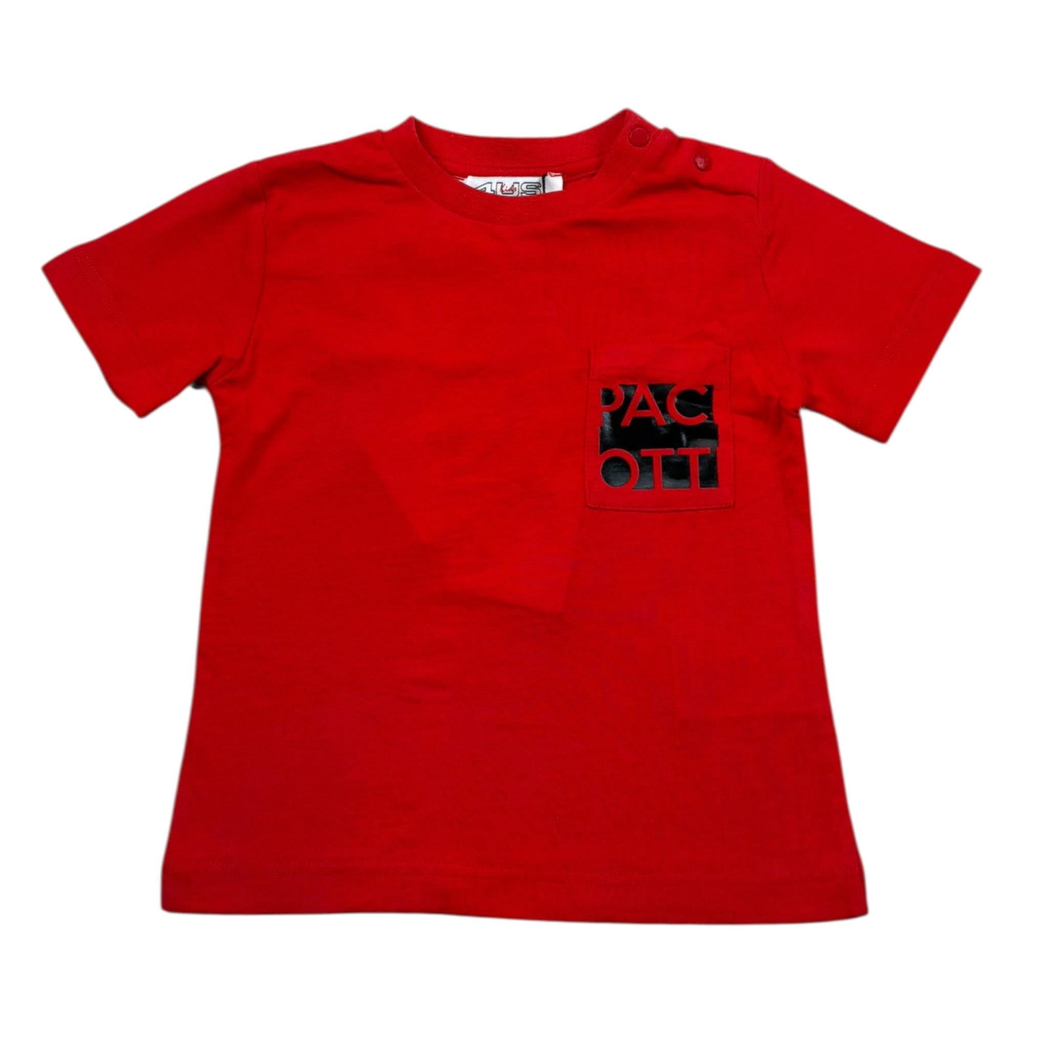 Cesare Paciotti T-Shirt Girocollo Tinta Unita con Stampa per Neonato TSP1147B ROSSO CESARE PACIOTTI 