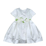 Simonetta Abito Cerimonia Tinta Unita Mezza Manica per Bambina SS1A51 BIANCO/VERDE SIMONETTA 