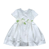 Simonetta Abito Cerimonia Tinta Unita Mezza Manica per Bambina SS1A51 BIANCO/VERDE SIMONETTA 