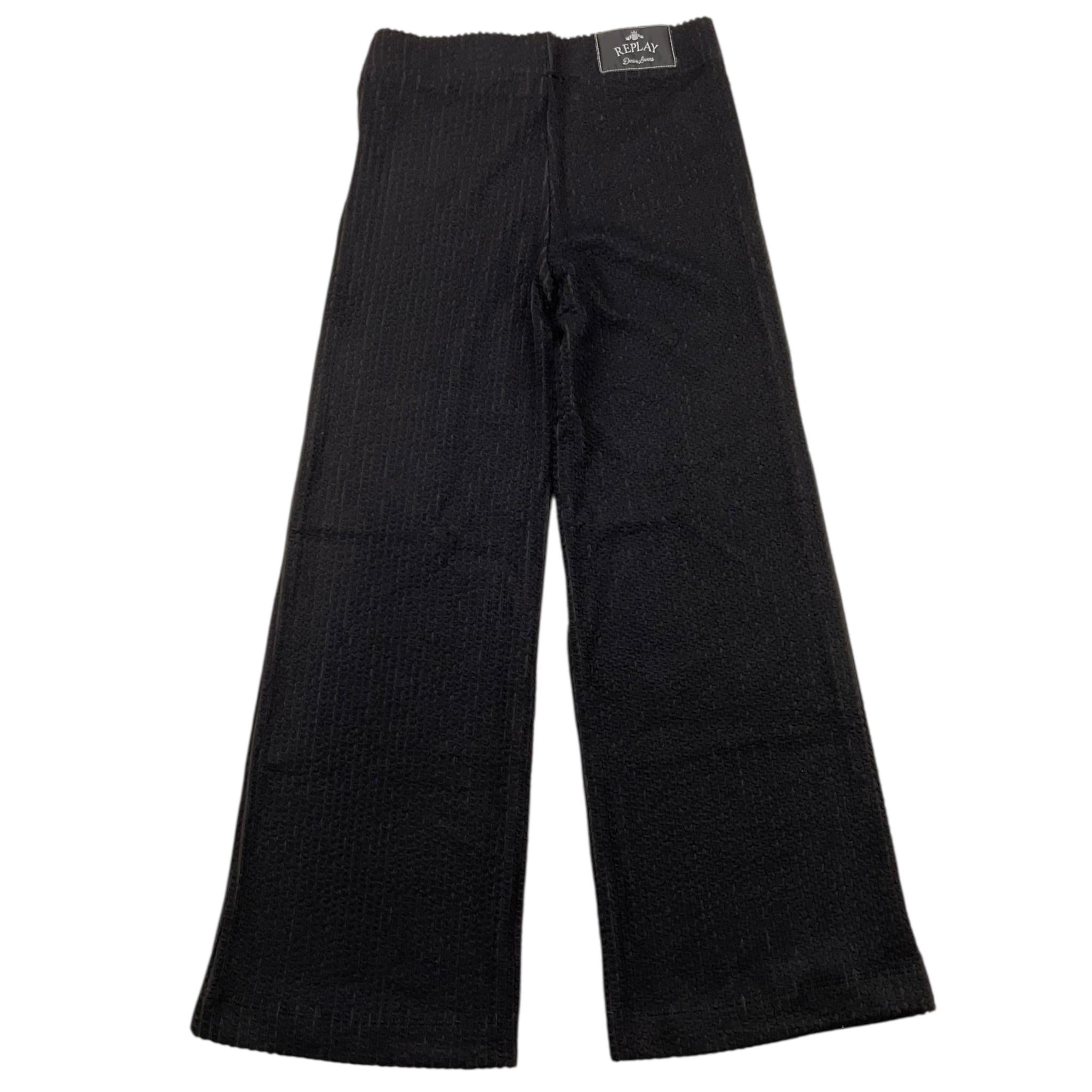 REPLAY pantalone tinta units modello palazzo Nero per Bambina SG9407 NERO REPLAY 