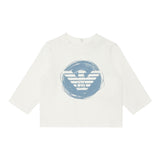 EMPORIO ARMANI shirt tinta unita gircollo con stampa Bianco per Bambino 6FHTJ4J BIANCO EMPORIO ARMANI 