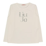 Liu Jo Shirt Girocollo Tinta Unita con Stampa Brillantinata per Bambina GF4093J BIANCO LIU JO 