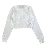 Ermanno Scervino – Schlichte Strickjacke mit Knöpfen in Weiß für Mädchen