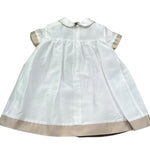 Le Bebe Abito Mezza Manica Tinta Unita con Profili In Contrasto per Neonata LBG6340 BIANCO LE BEBE 