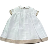 Le Bebe Abito Mezza Manica Tinta Unita con Profili In Contrasto per Neonata LBG6340 BIANCO LE BEBE 