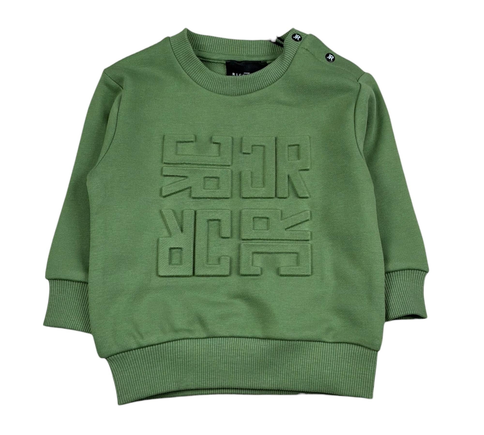 John Richmond Felpa Chiusa Girocollo Tinta Unita con Logo per Neonato RIP26014FE VERDE JOHN RICHMOND 