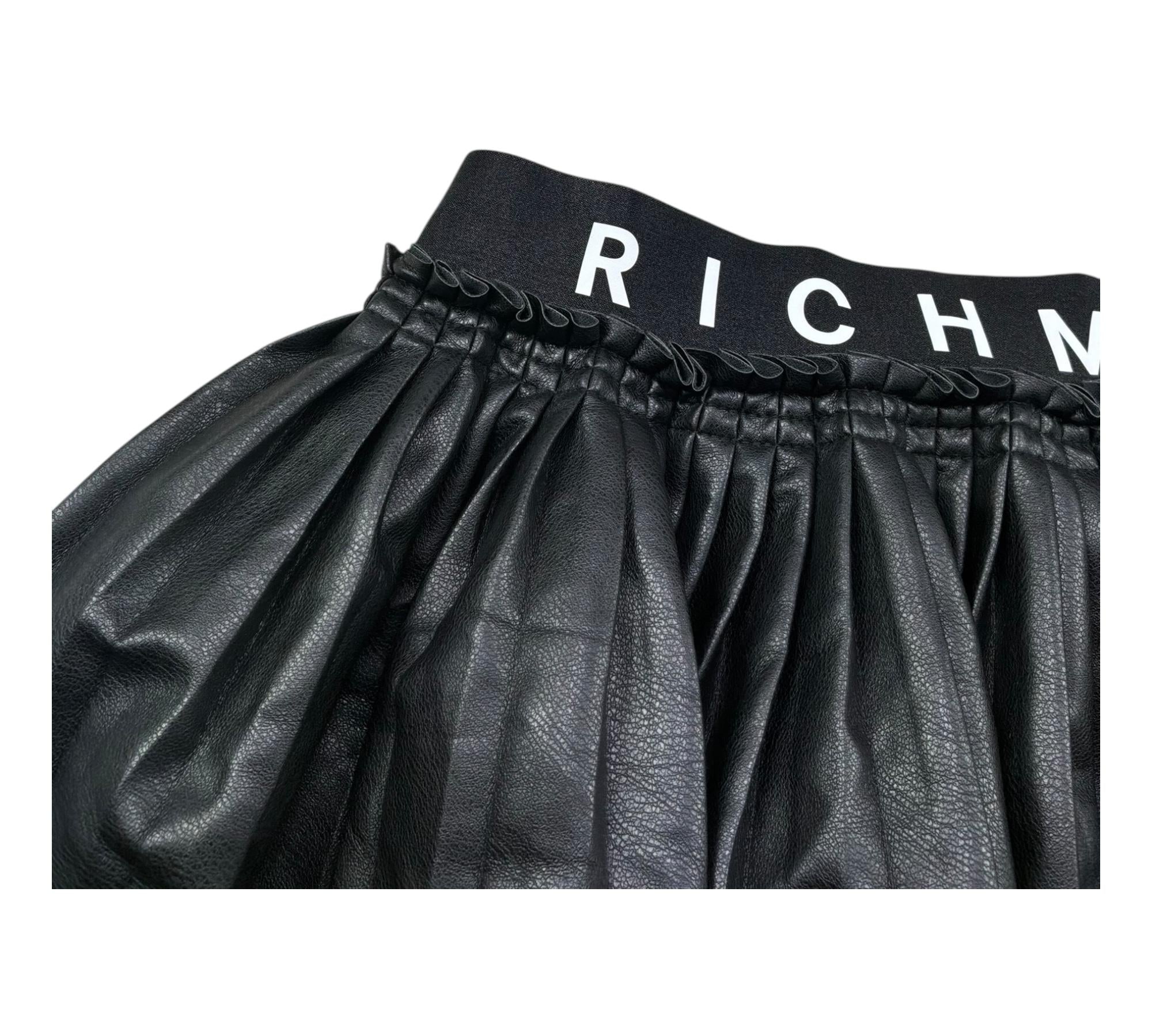 John Richmond Gonna Tinta Unita In Ecopelle per Bambina RGP26067GO NERO JOHN RICHMOND 
