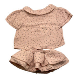 Babidu 2-teiliges Set Shirt-Höschen Einfarbig Rosa Polka Dot Muster Für Baby Mädchen