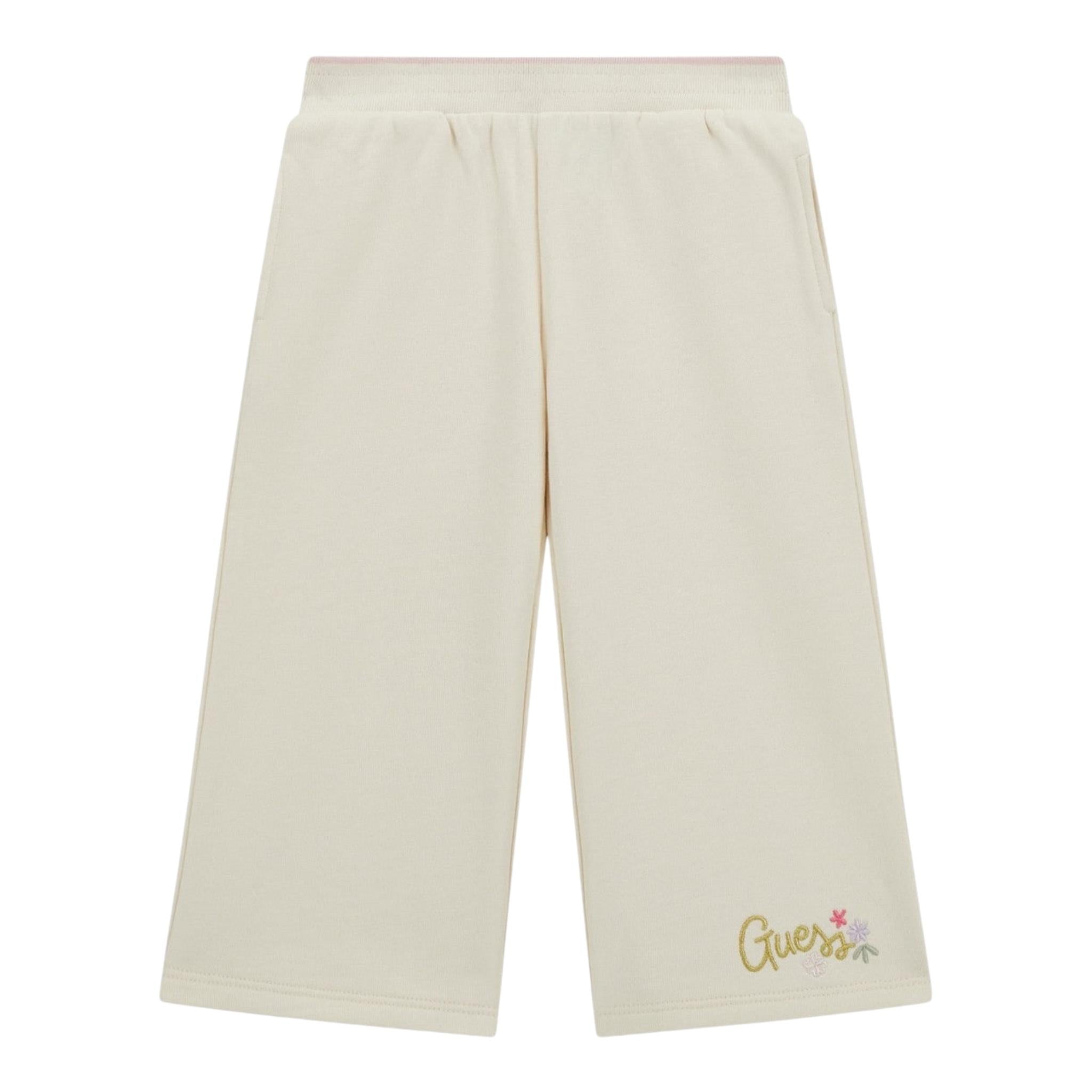 GUESS pantalone tinta unita modello palazzo Panna per Neonata K4BQ11KAX74 PANNA GUESS 