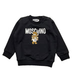 MOSCHINO felpa chiusa girocollo tinta unita con stampa Nero per Neonato MUF05JX NERO MOSCHINO 